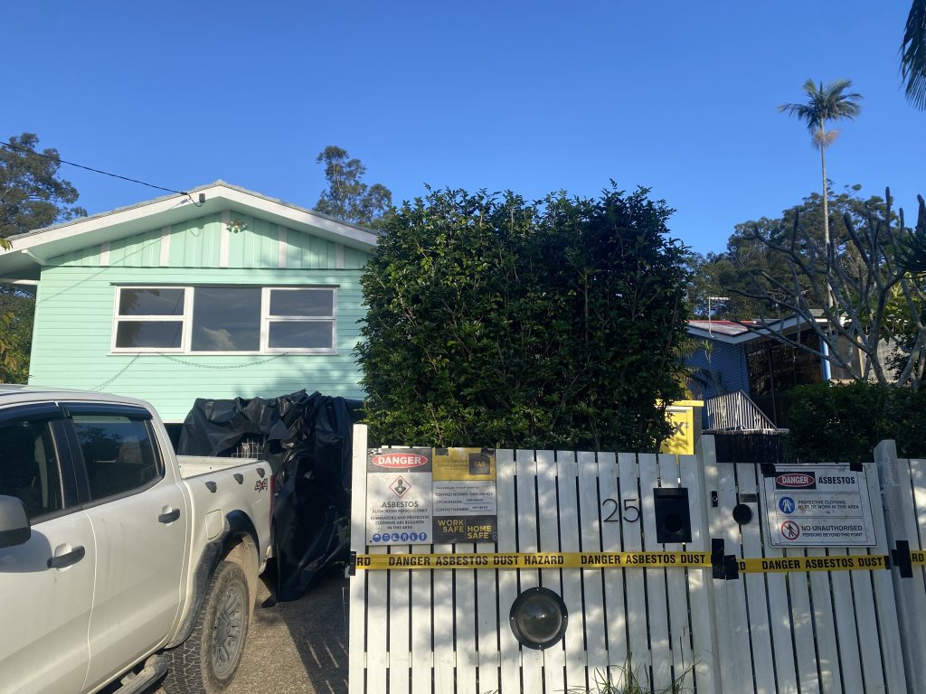 Brisbane asbestos removal van parked at residential property